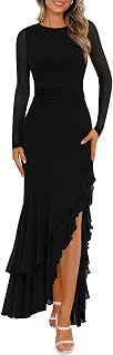 BTFBM Women's Maxi Dresses Fall 2026 Long Sleeve Wedding Guest Dress
