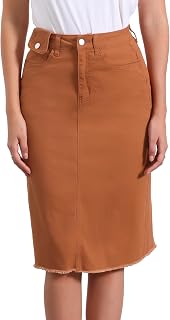 Allegra K Women's Casual Denim Skirt High Waist Back Vent Short Skirt