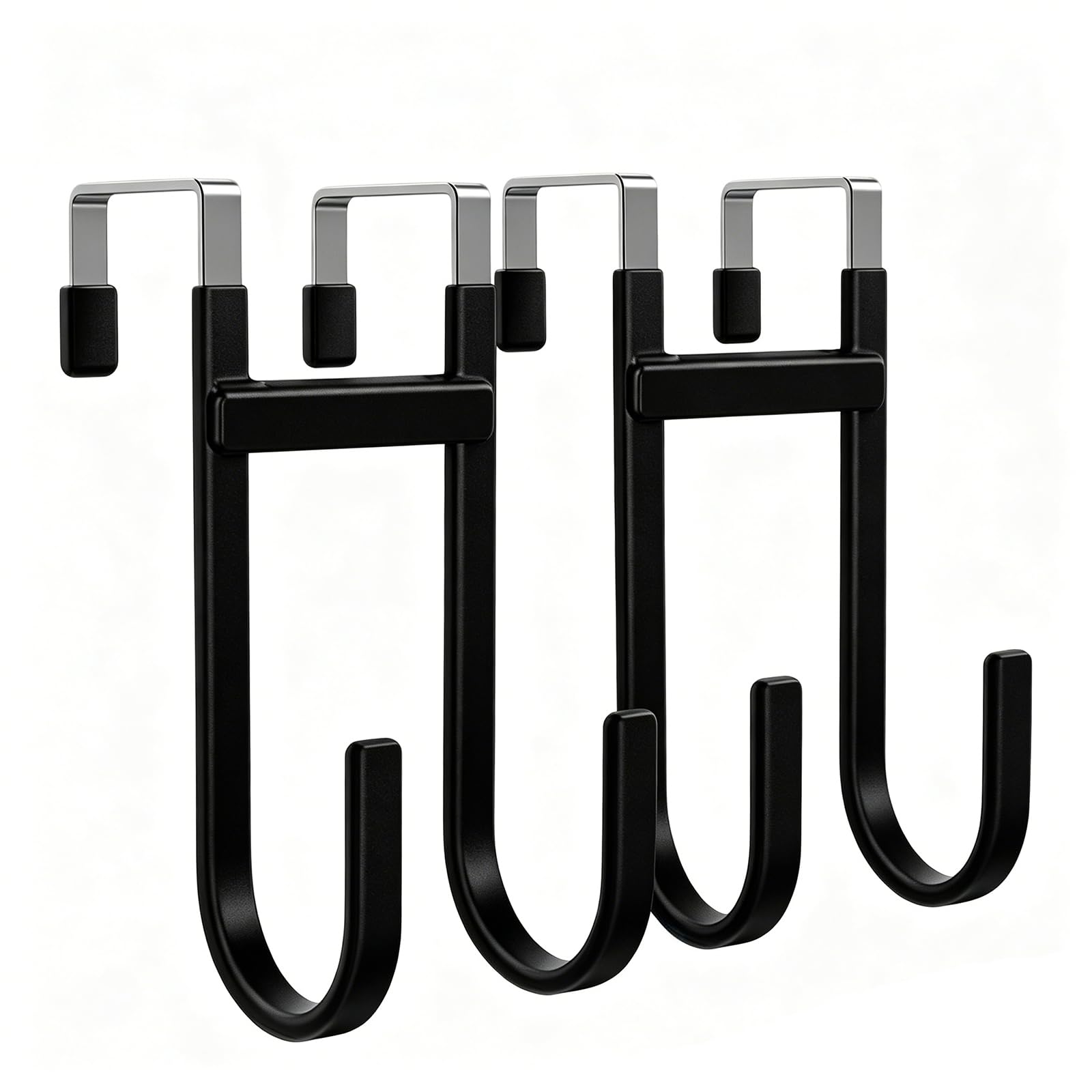 BAKON Over‑the‑Door Hooks, Fits 1‑3/8" Interior Doors, 2 Pack No Drill Anti‑Scra