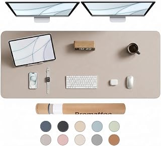 Large Non-Slip Desk Mat, Waterproof Vegan Leather Desk Pad & Mouse Mat, Extended Desk Protector for Laptop, Office & Home, Smooth Writing Surface with Premium Tube Packaging (140 x 60 cm)