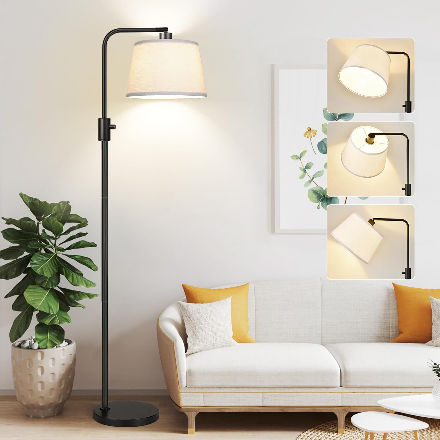 Nintiue 【Upgraded】 Dimmable Floor Lamp, 1000 Lumens LED Bulb Included, Arc Floor