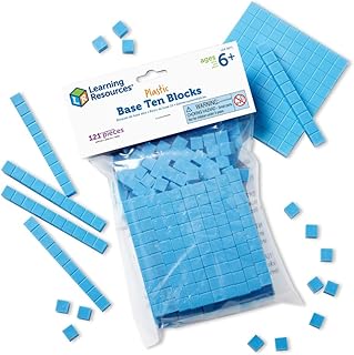 Learning Resources Base Ten Blocks Smart Pack | Math First Grade Games, School Supplies, 121 Pieces, Grades 1+, Ages 6+