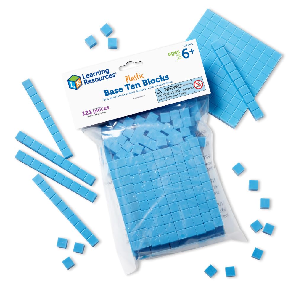 Learning Resources Base Ten Blocks Smart Pack | Math First Grade Games, School S