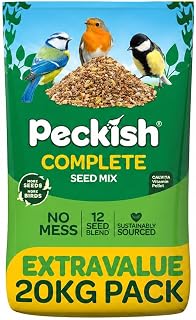 Peckish 60051246 Complete Seed and Nut No Mess Wild Bird Food Mix, 20 kg, Natural