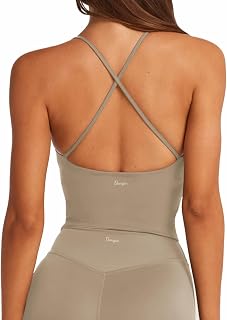 Danysu Padded Workout Tank Tops Women Strappy Longline Sports Bras