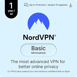 NordVPN Basic, 1 Year, 10 Devices, Most Advanced VPN, Digital Code
