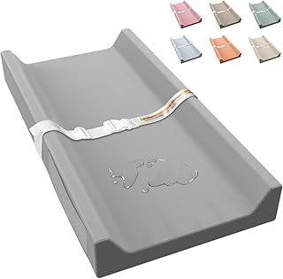 JVEOO Vegan Leather Baby Changing Pad Waterproof &amp; Wipeable with Pockets | Soft Diaper Changing Mat 32" x 16.6" Comfortable Infant Changing Station for Dresser &amp; Table