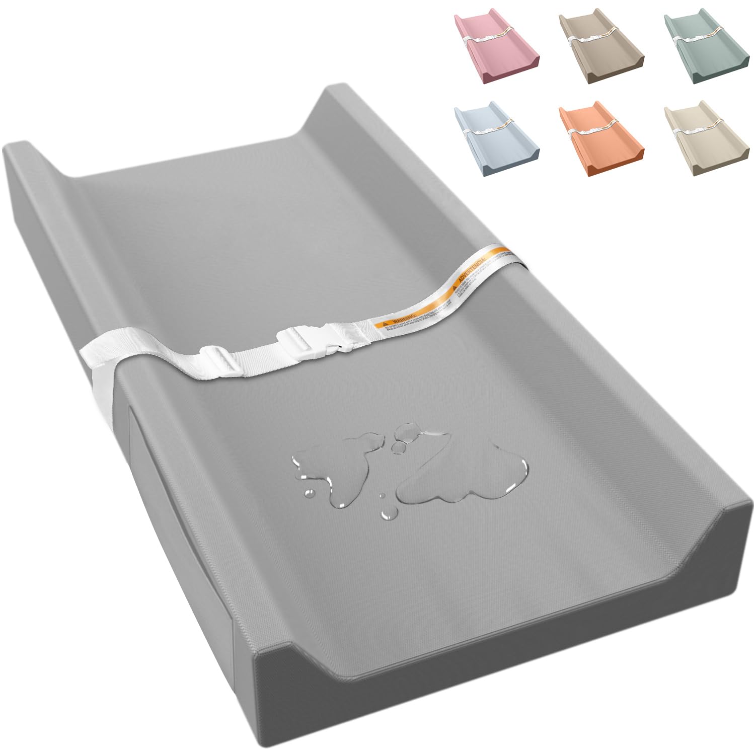 JVEOO Vegan Leather Baby Changing Pad Waterproof & Wipeable with Pockets | Soft 