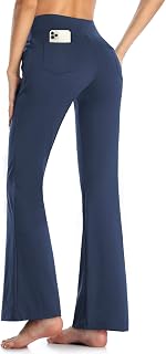 MOVE BEYOND Women's Bootcut Yoga Capri Pants with 4 Pockets Tummy Control Bootleg Pants