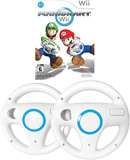 Nintendo Mario Kart Wii with Wii Wheel (Renewed) (2Wheels+Game)