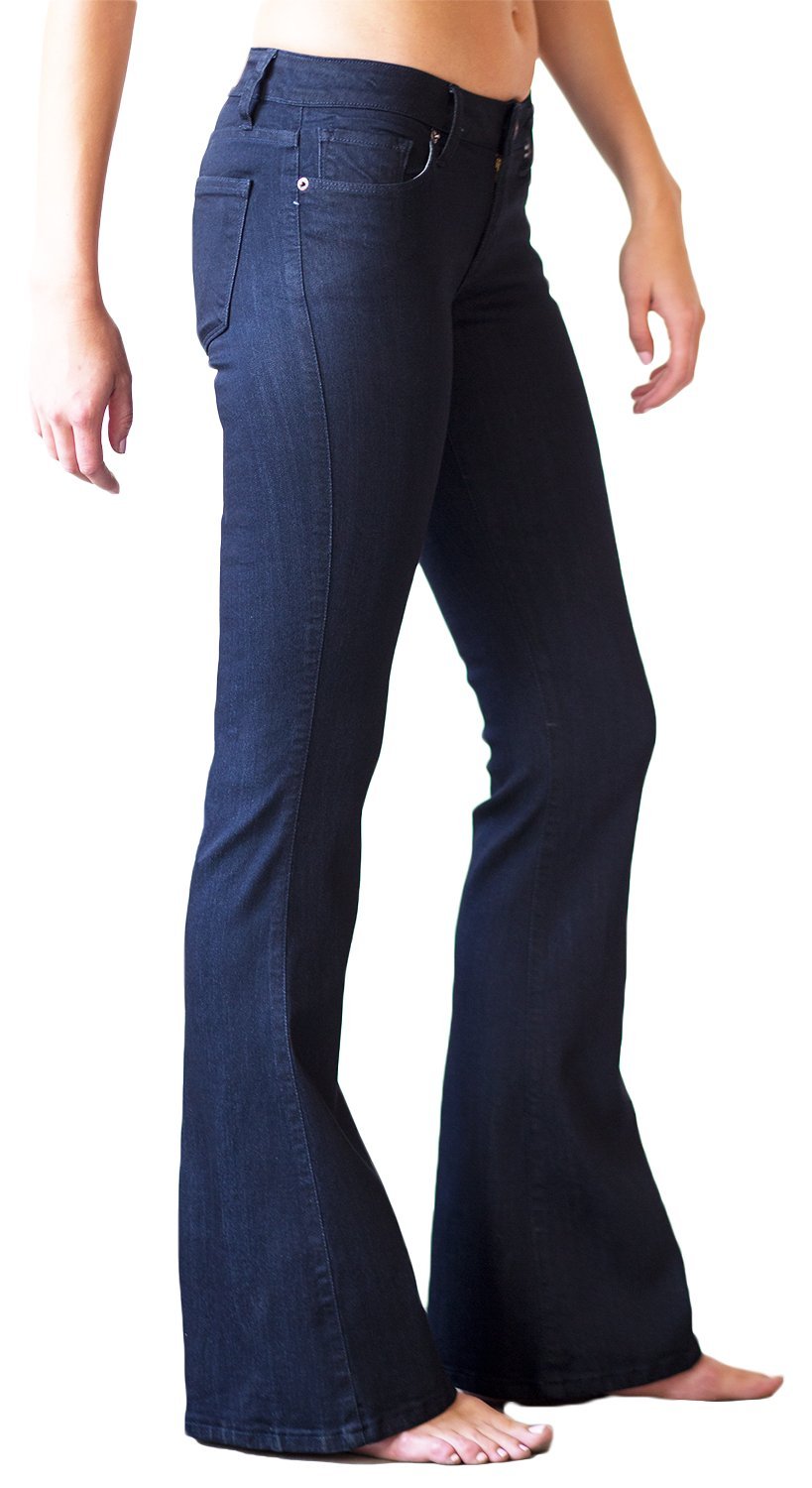 MIA & MOSS Women's Mid-Rise Flare Bell Bottom Jean