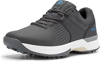 FitVille Wide Mens Golf Shoes for Men Outdoor Professional Spiked Golf Shoes Waterproof Golf Shoes Sneakers with Slip-Resistant and Arch Support
