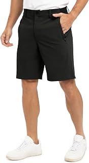 TBMPOY Pantaloncini da golf da uomo da 22,9 cm, ad asciugatura rapida, pantaloncini casual corti corti corti piatti frontali elasticizzati leggeri per lavoro, viaggi d'affari