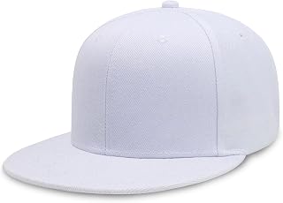 CHOK.LIDS Classic Snapback Flat Bill Hat Blank Adjustable Baseball Cap | Structured high crown, flat visor, blank front for customization, adjustable snap closure, trendy everyday style