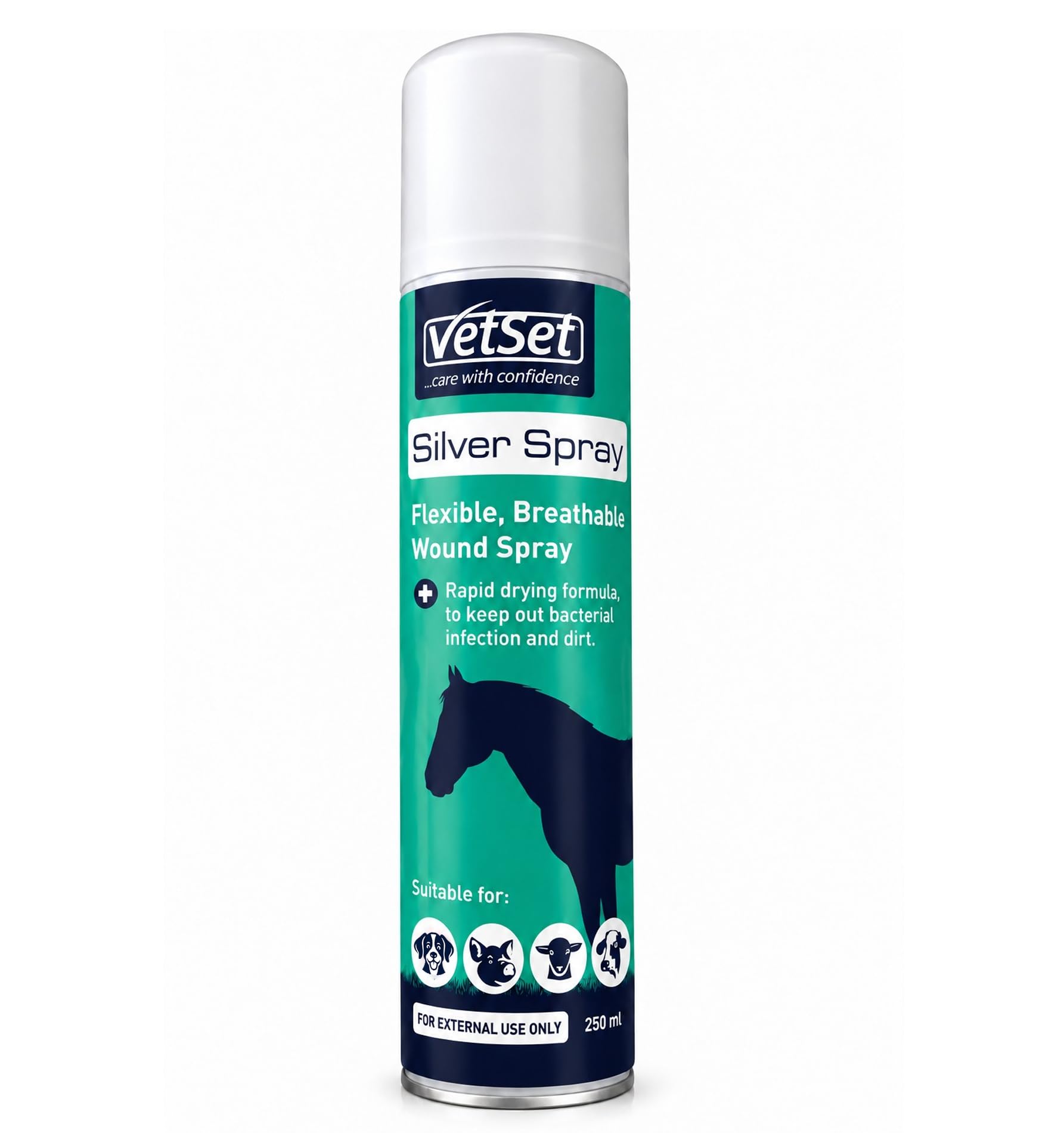 Silver Antiseptic Spray for Animal Wounds, Horses, Dogs & Livestock, 250ml | Alu