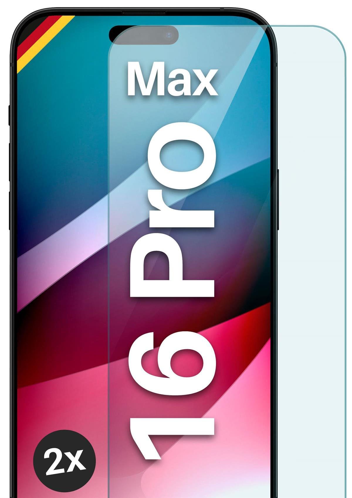 moex Tempered Glass Screen Protector for Apple iPhone 16 Pro Max, Robust and Scr