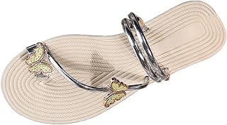Ulalaza Women's Slippers Flat Open Toe Slides Platform Wedge Sandals Thong Sandals Non-Slip Summer Shoes Toe Post Beach Sandals Casual Sandal Comfy House Slippers Walking Flip Flops