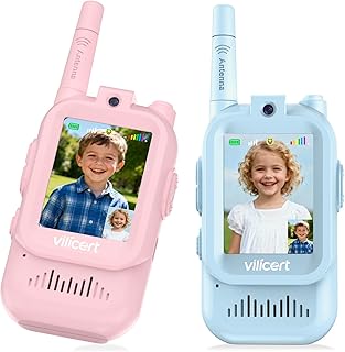 Stocking Stuffers for Kids Toys Gifts for Grandkids Video Walkie Talkies | Long Range 2 Way Radio, 4 Voice Effects, Built-in Screen, Age 3-12, Christmas Birthday Gifts for Grandkids, Indoor Outdoor
