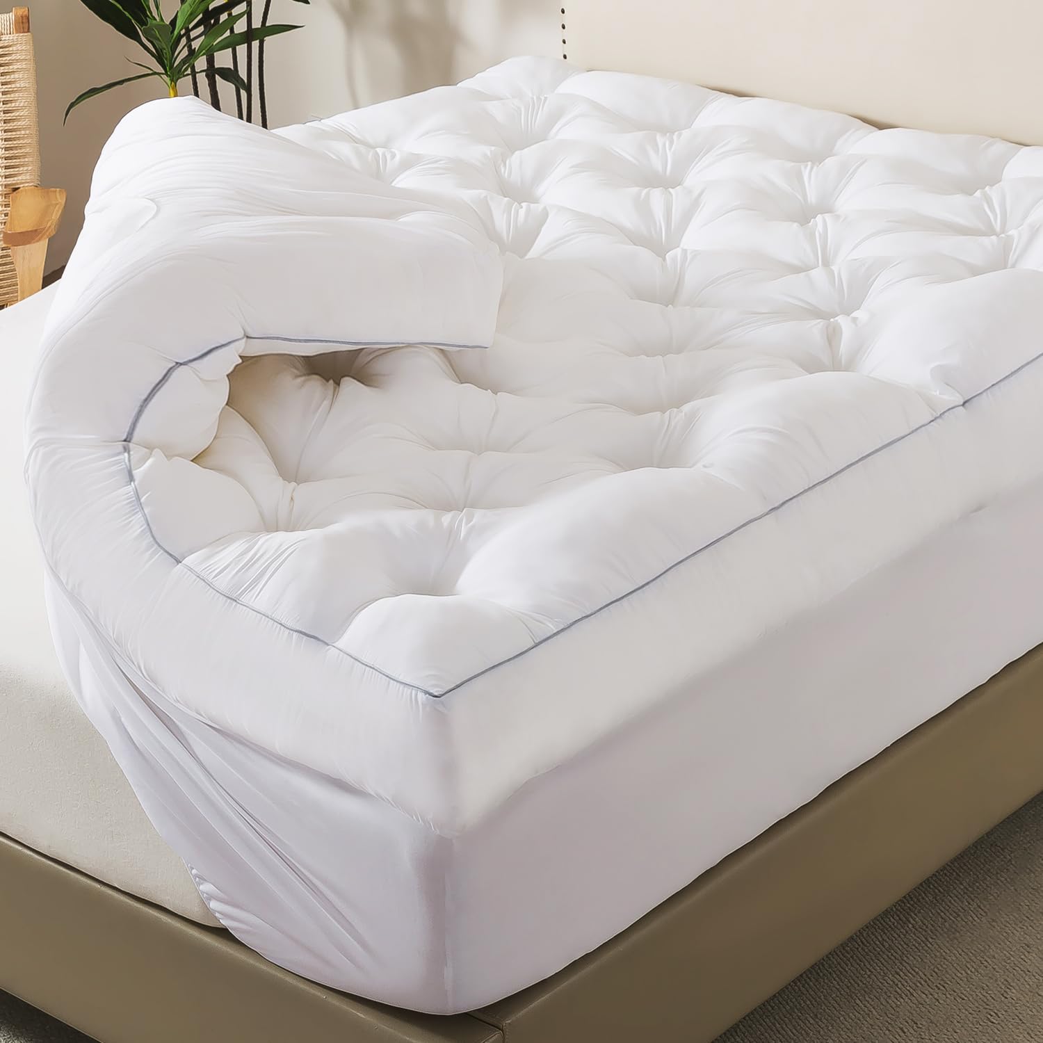 WhatsBedding 5 Inch Memory Foam Mattress Topper (Queen, 60x80),Deep Pocket | 200