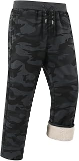 Gihuo Men's Winter Warm Fleece Pants Sherpa Fleece Lined Jogger Pants Sweatpants