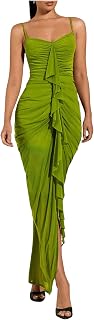 Floerns Women's Ruffle Ruched Cami Dress Cocktail Bodycon Maxi Dresses