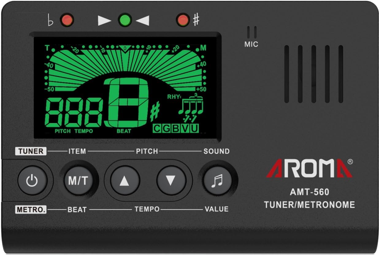Ulumac Aroma 3-in-1 Digital Metronome Tuner for Guitar, Bass, Violin, Piano | Fo
