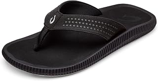 OLUKAI Ulele Men's Beach Sandals Water Resistant Arch Support and Comfort Fit Lightweight Durable Improved Grip and Traction