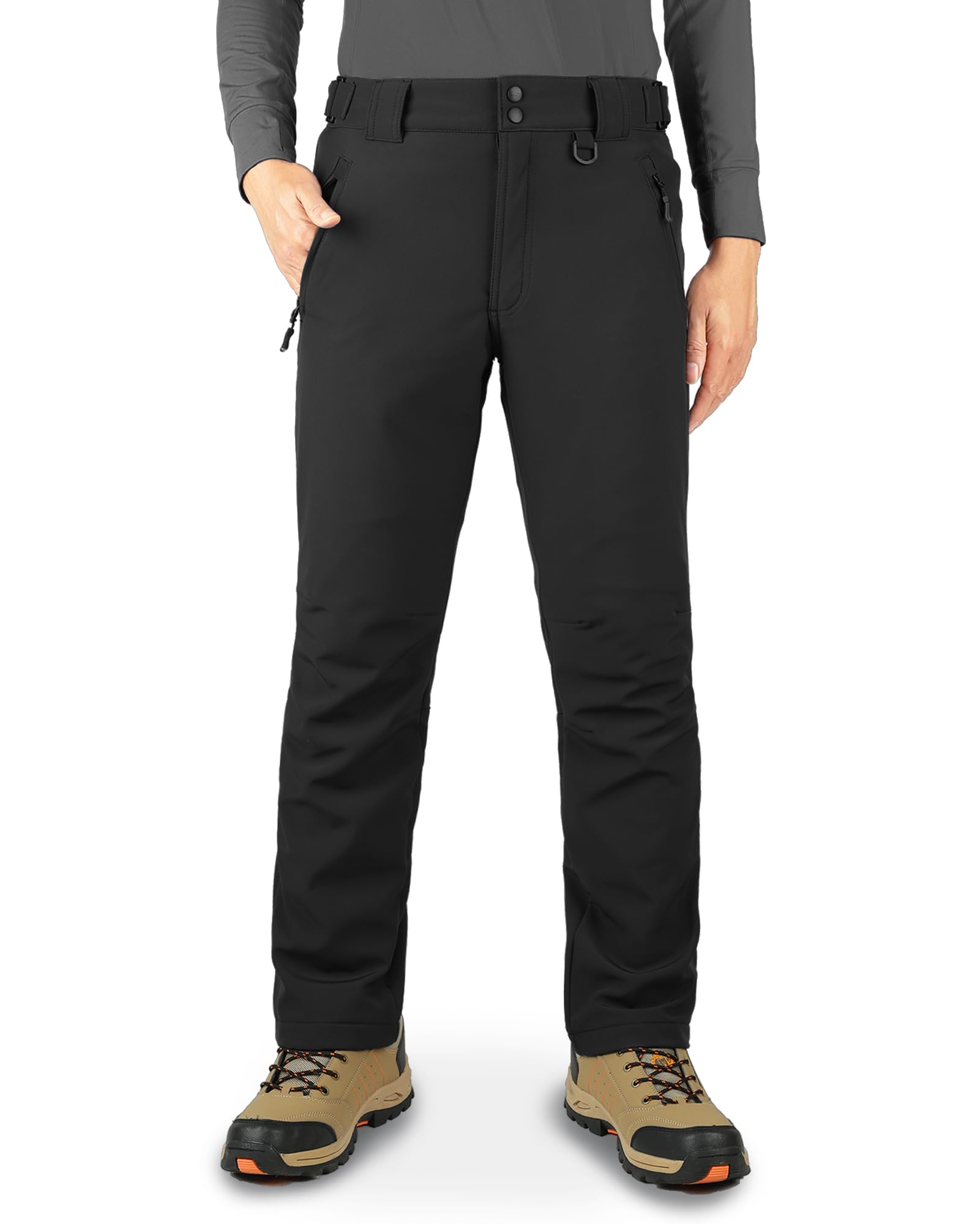 33,000ft Men's Waterproof Softshell Trousers Warm Fleece Lined Ski Pants