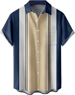 Hawaiian Shirts for Men, Print Casual Short Sleeve Button Down Resort Shirts Beach Shirt