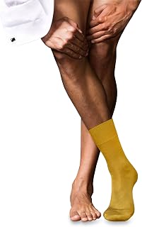Falke Men's No. 6 Breathable Heat Regulating Anti-Odor Socks Wool Silk Thin Elegant Reinforced Soft Flat Toe Seams Solid Color for Casual Elegant Work Look 1 Pair