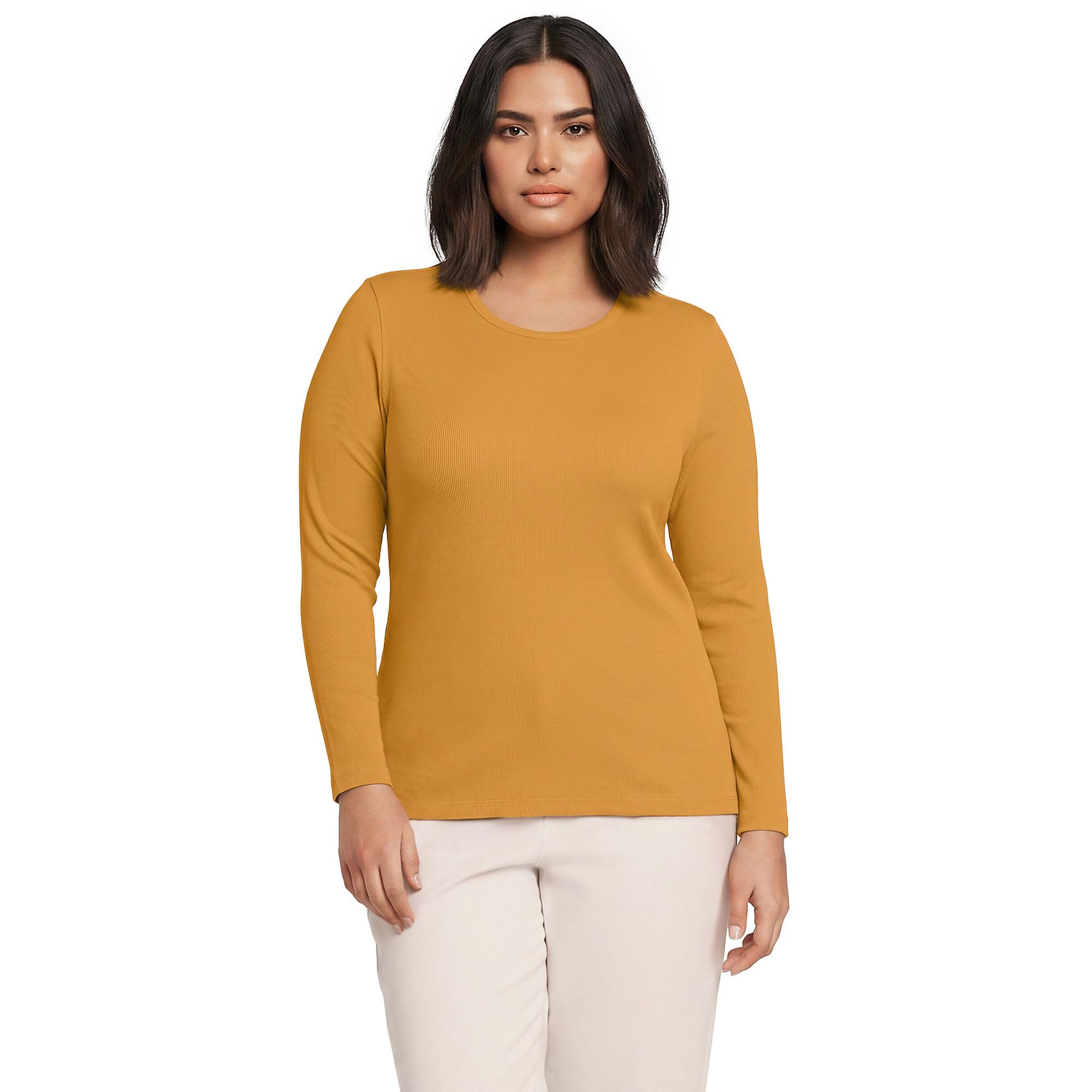 Lands' End Women's Cotton Rib Knit T-Shirt