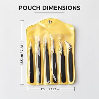 6pcs Stainless Steel Tweezers Precision Curved Tool for Maintenance, Industrial Repair, Home Works, Model Making