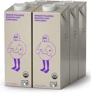 Minor Figures - Oat Milk | Barista Oat (Organic) | 32oz (6 Pack) | Barista Standard Oat Milk, Organic, Dairy-Free, No Added Sugar, Vegan, Gluten-Free, Shelf Stable, Non-GMO, Coffee Creamer
