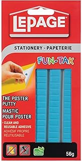 LePage Fun-Tak Mounting Putty 56 g Blue | Reusable, Removable Adhesive Putty Replaces Tape & Tacks. Nontoxic, Won't Dry Out. Ideal For Posters