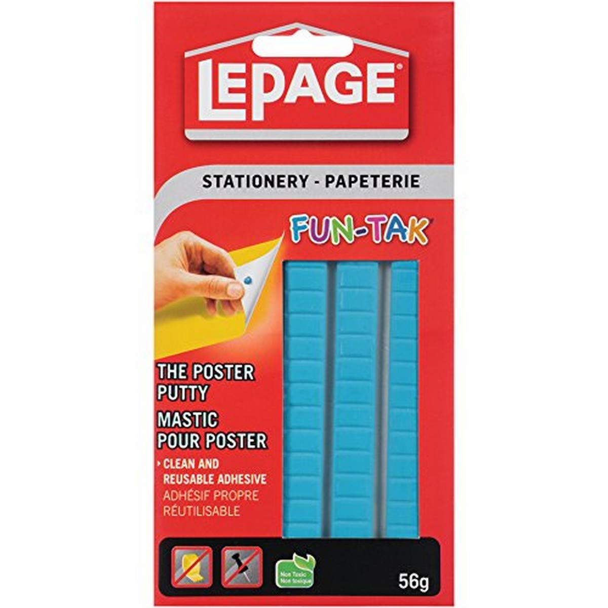 LePage Fun-Tak Mounting Putty 56 g Blue | Reusable, Removable Adhesive Putty Rep