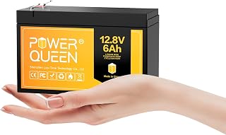 Power Queen 12 Volt 6Ah 6Ah Rechargeable Lithium Battery with 3000 Deep Cycles, Built-in 6A BMS Protection for Solar System, Fisherman, Solar Panel Kit, RV, Camping