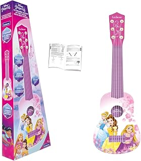 Lexibook Disney Principessa Rapunzel La mia Prima Chitarra, 6 corde in nylon, 53 cm, guida inclusa, rosa / viola, K200DPLXB