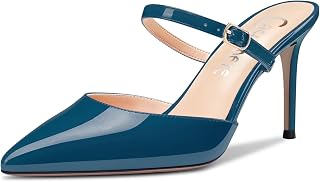 Castamere Women's Needle High Heel Pointed Toe Slip-on Slingback Sandals Wedding Dress 8.5 CM Heels Shoes