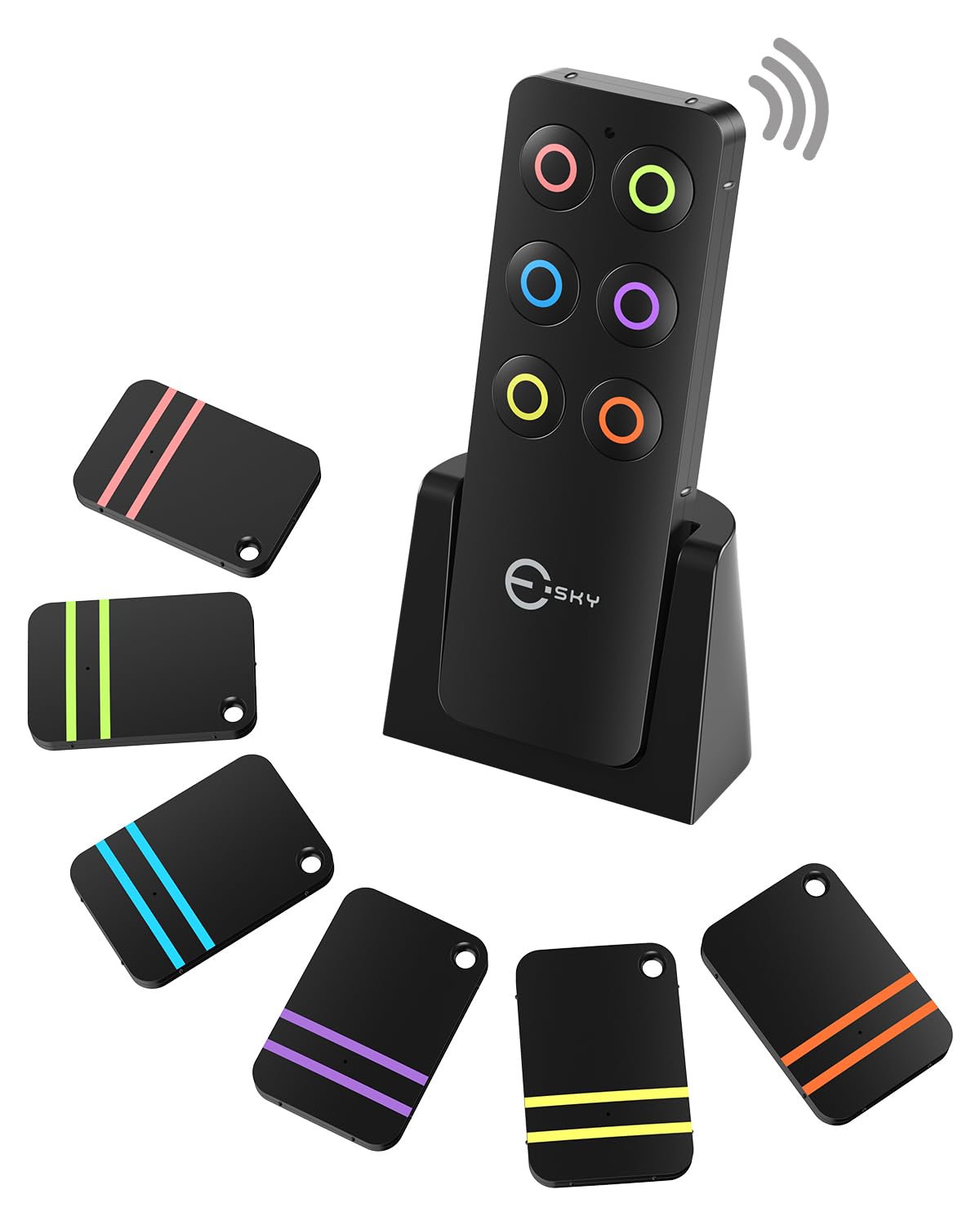 Esky Key Finder Locator with 85dB Noise Sound 6 Receivers Item Finder | Stick-on
