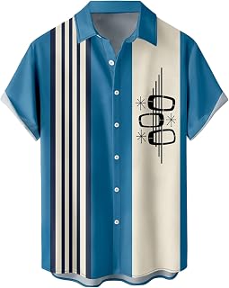 Hawaiian Shirts for Men, Print Casual Short Sleeve Button Down Resort Shirts Beach Shirt