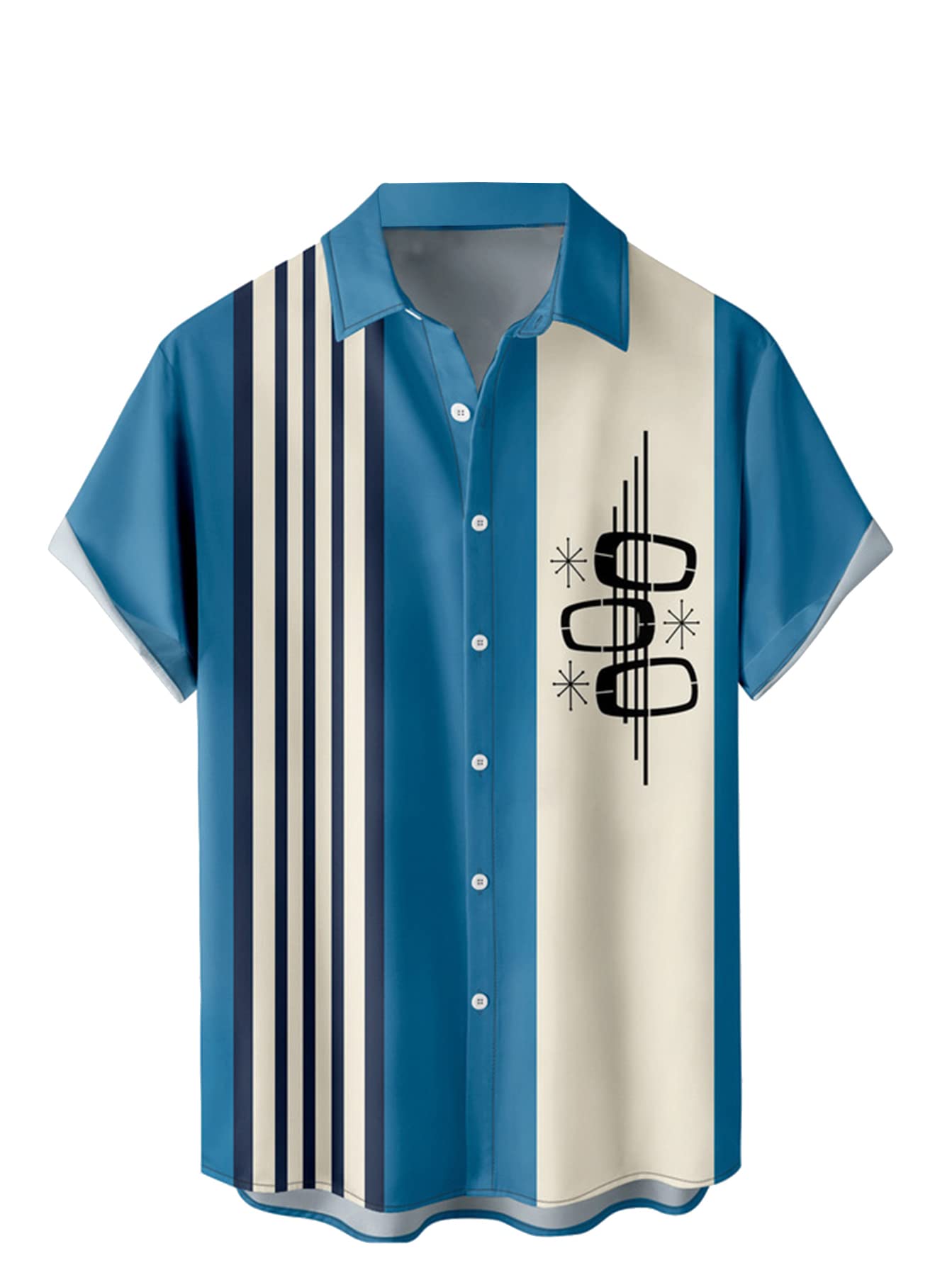 Hawaiian Shirts for Men, Print Casual Short Sleeve Button Down Resort Shirts Bea