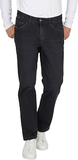 CLUB OF COMFORT Comfortable flat front trousers with comfortable elastic waistband and friend clip.Made from a structured cotton blend with a wool look that shows a bellissi