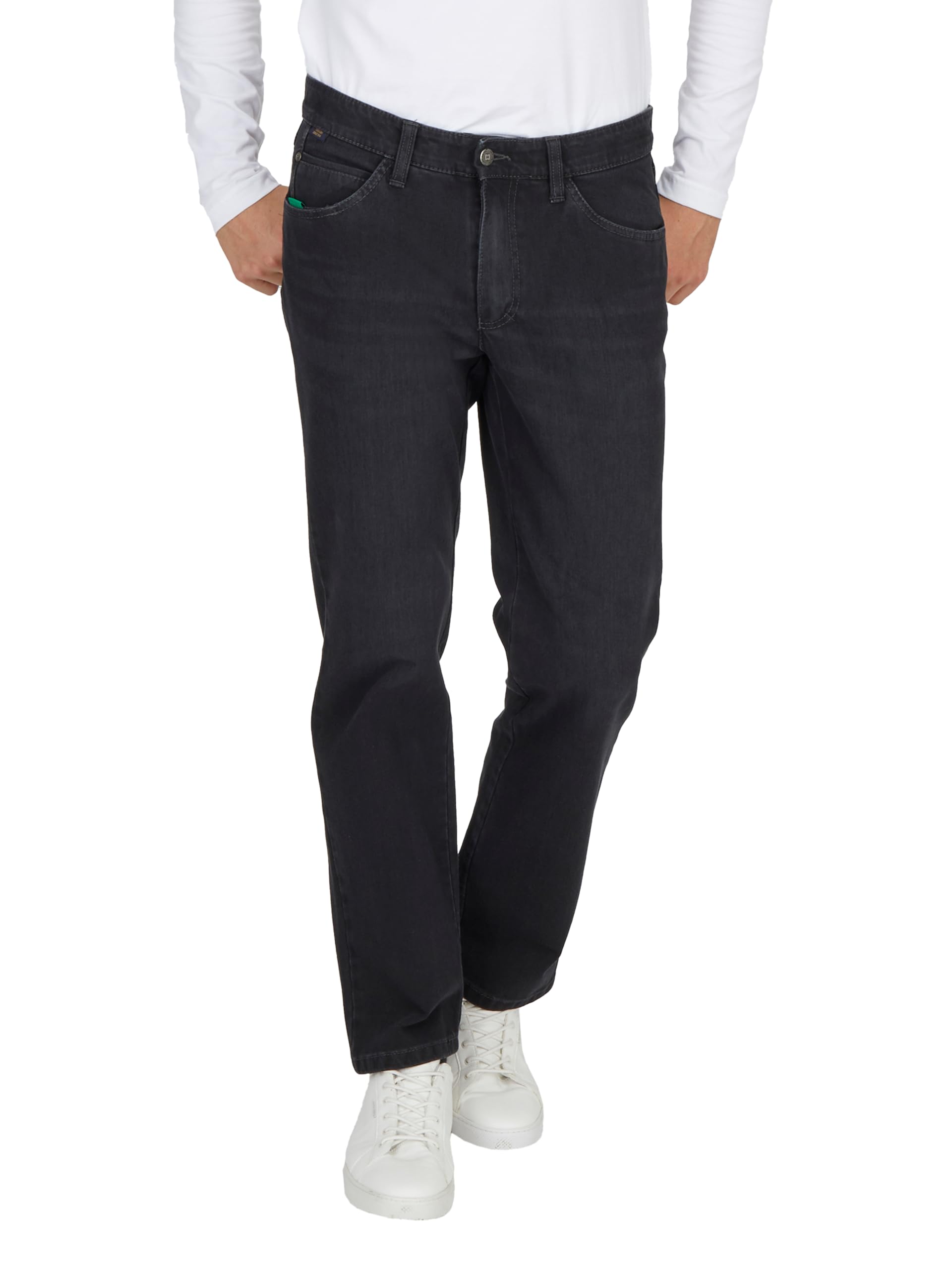 CLUB OF COMFORT Comfortable flat front trousers with comfortable elastic waistba