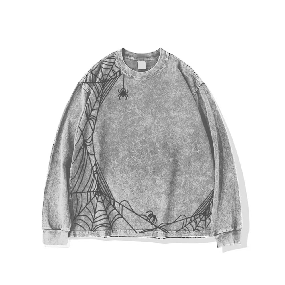 Mens Y2K Oversized Long Sleeve Tee Shirts Unisex Vintage Acid Washed Tee Casual 