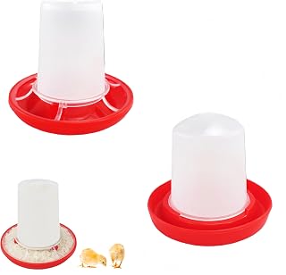 AkNebriax 2PCS Chick Feeder and Waterer,Automatic Poultry Water Dispenser and Feeder with Detachable Design for Stability,for Chicks, Chickens and Small Poultry (160ML and 160G)