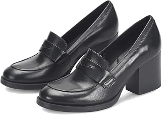 SHODENSE Women Vintage Chunky Heel Loafers Pumps Platform Round Closed Toe Oxford Shoes Burnished Patent Matte Suede Slip On Dress Loafer Block Stacked Heels Office Formal Work Business 4-11 M US