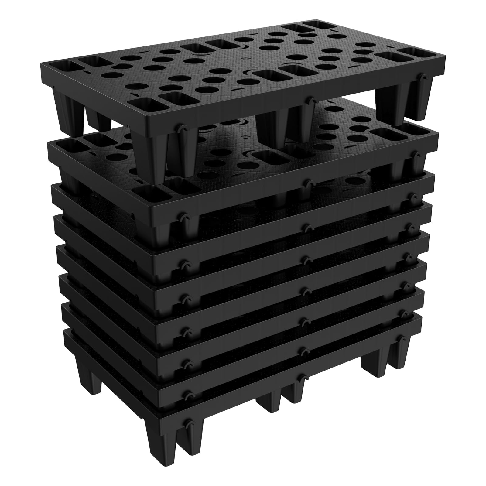 8Pcs Plastic Pallets for Basement Storage Lightweight, 19.6 x 11.8 x 3.9 inch He