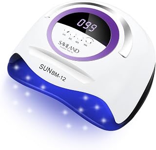 SAVILAND UV Nail Lamp, 300W Fast Curing, 72 LEDs, Phone Stand, 4 Timers, Dual Light & Smart Sensor UV/LED Lamp for Gel Nails Home & Salon