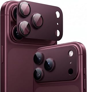 TORRAS for iPhone 18 Pro Camera Lens Protector, 9H+, Burgundy, 1 Pack