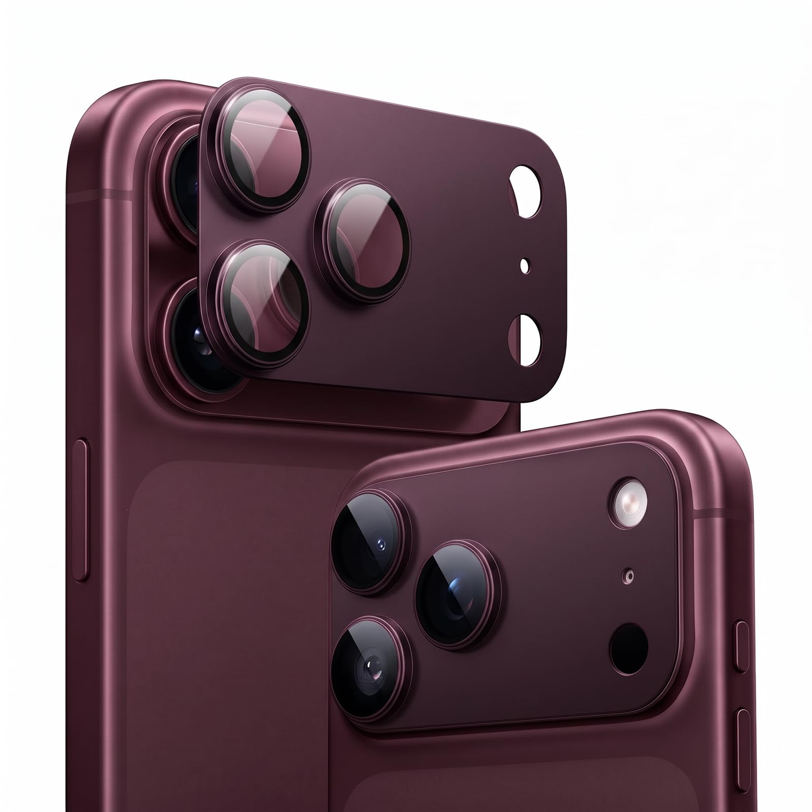 TORRAS for iPhone 18 Pro Camera Lens Protector, 9H+, Burgundy, 1 Pack